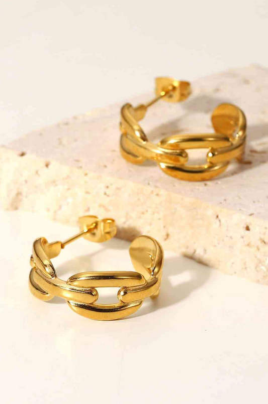 Own Your Sparkle at POTH: Elevate Your Festive Look with POTH's Gold C Hoop Earrings