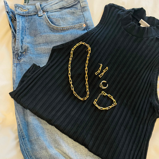 Women's gold plated 4 piece jewelry set