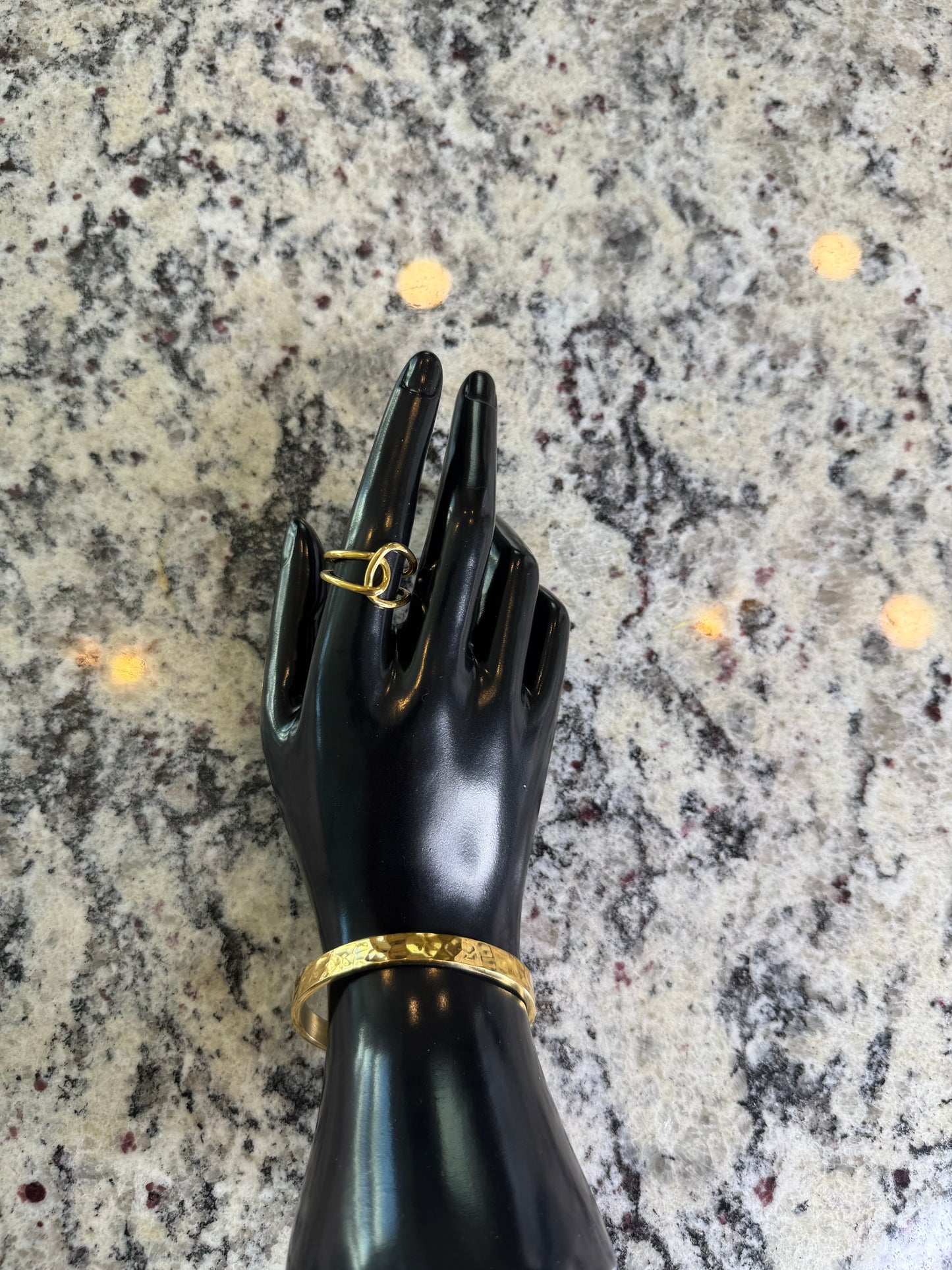 Gold Uneven Interlocked Ring